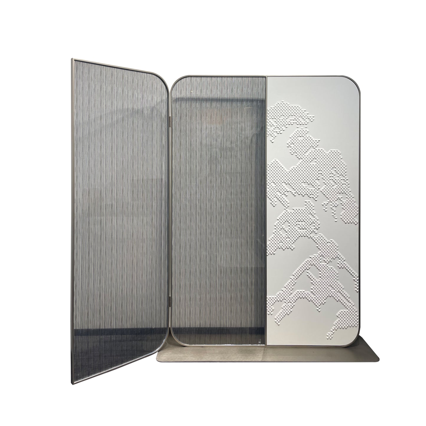 leather wired glass screen