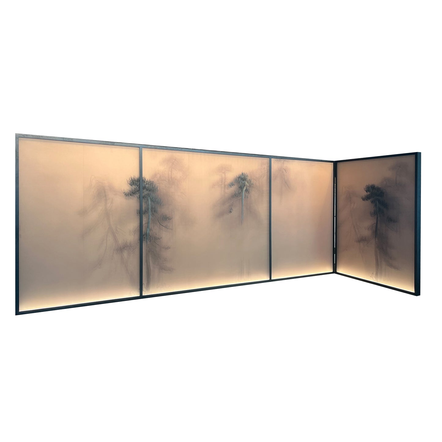 hand painted screen with light