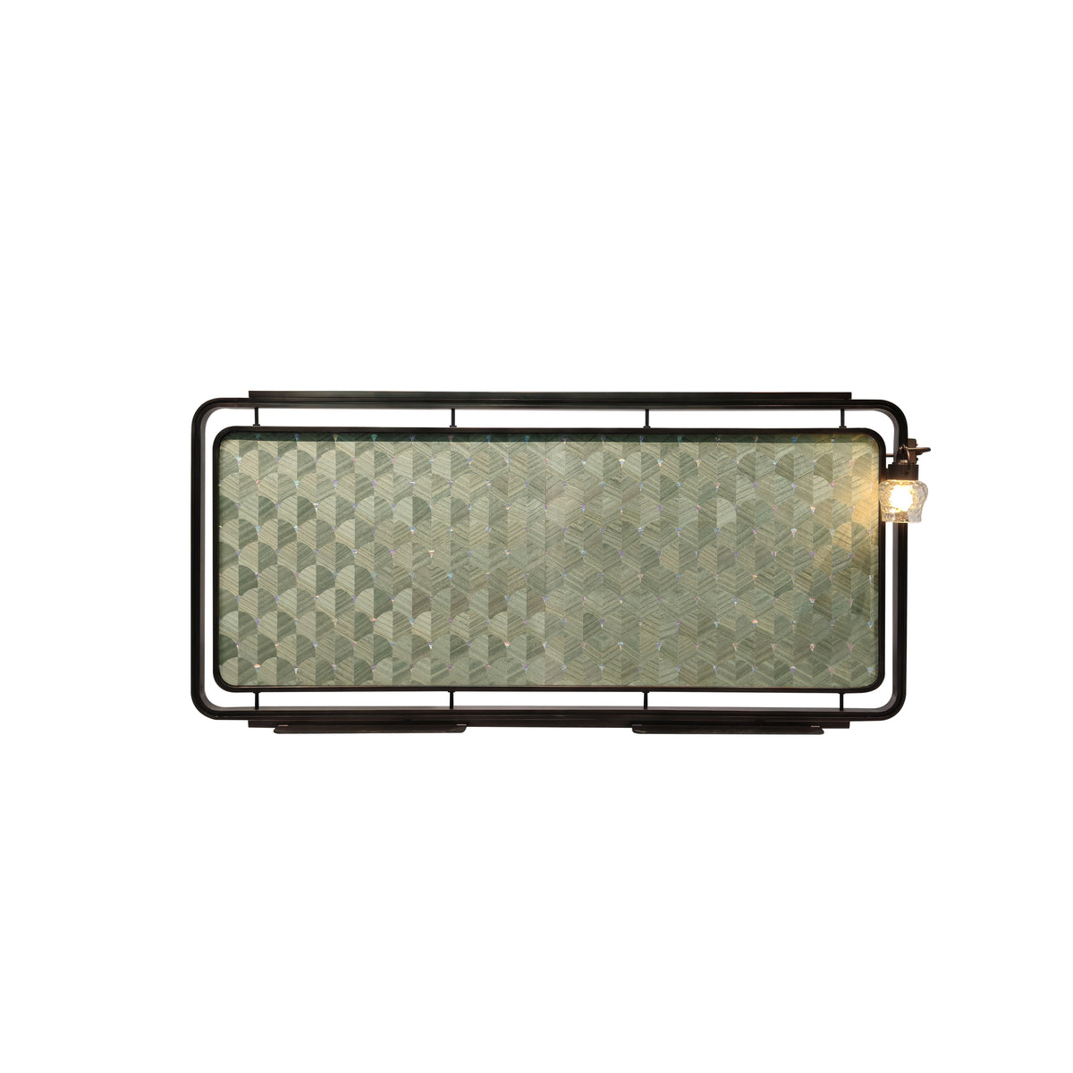Modern Chinese-Double-Sided Wood Veneer Mother-of-Pearl Inlay Screen
