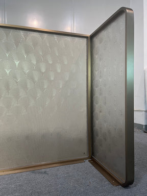 Modern Luxury-Art glass with metal wire screen