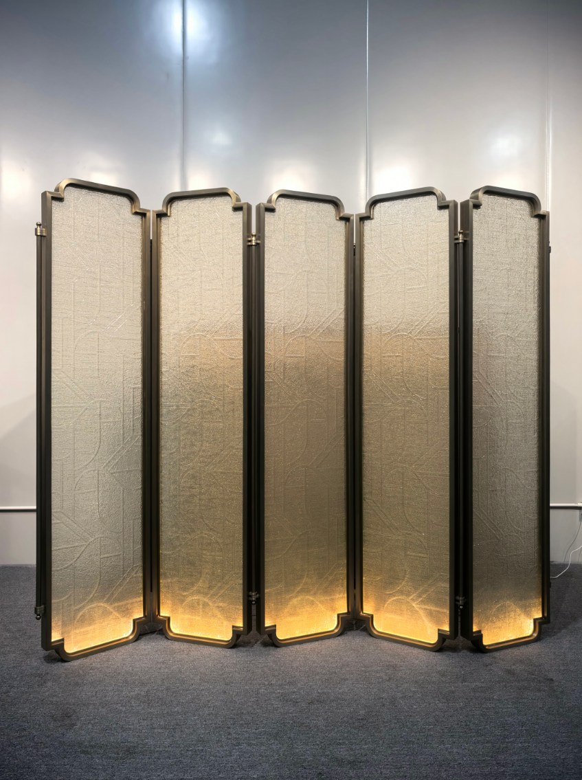 Modern Luxury-Art glass with metal wire screen