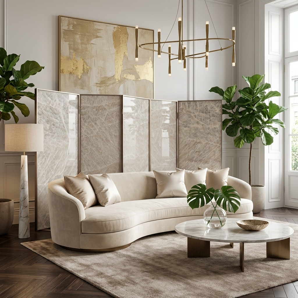 Modern Luxury-Marble Glass Screen