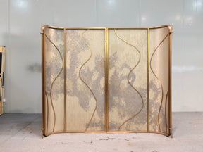 Modern Luxury-Glass screen with metal wire