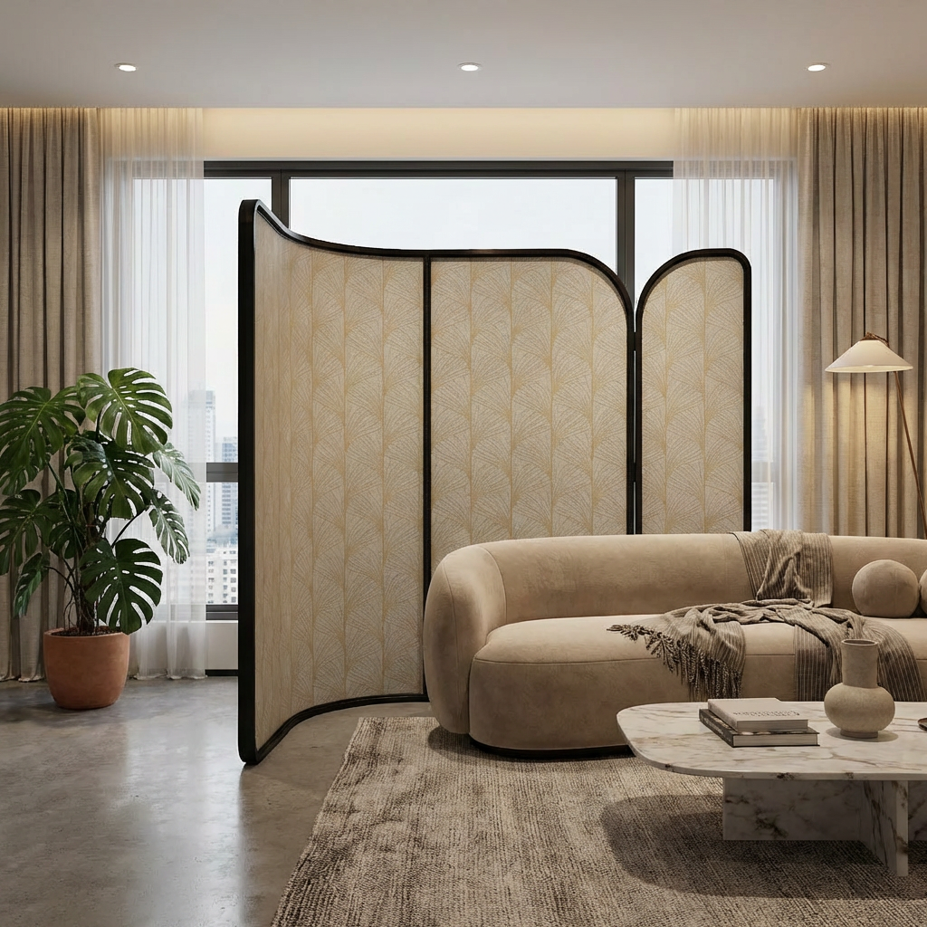 Modern Luxury-Artistic Glass Screen with Wire Inlays