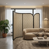 Modern Luxury-Artistic Glass Screen with Wire Inlays