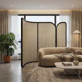 Modern Luxury-Artistic Glass Screen with Wire Inlays