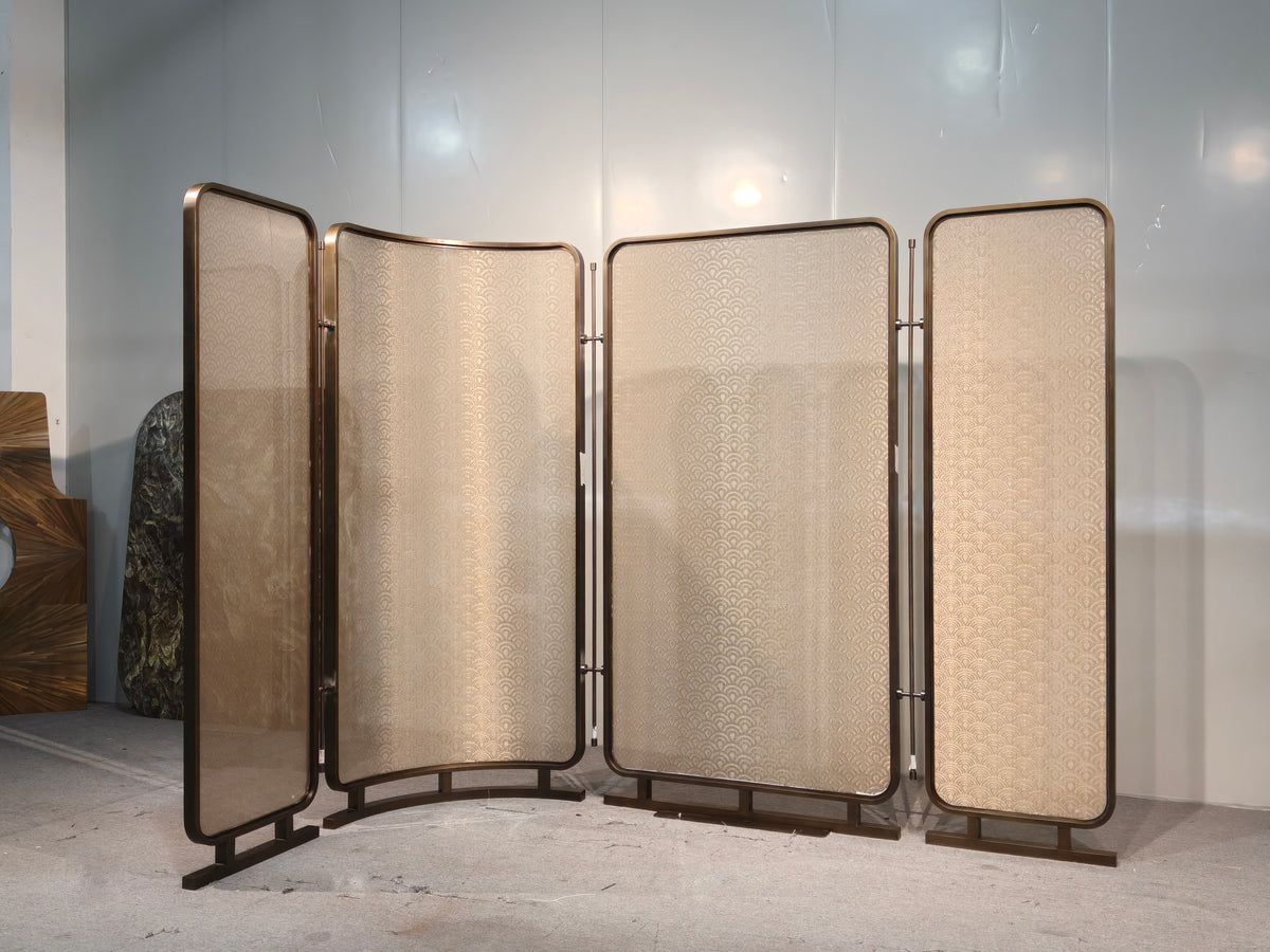 Modern Luxury-Glass screen with metal wire