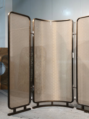Modern Luxury-Glass screen with metal wire
