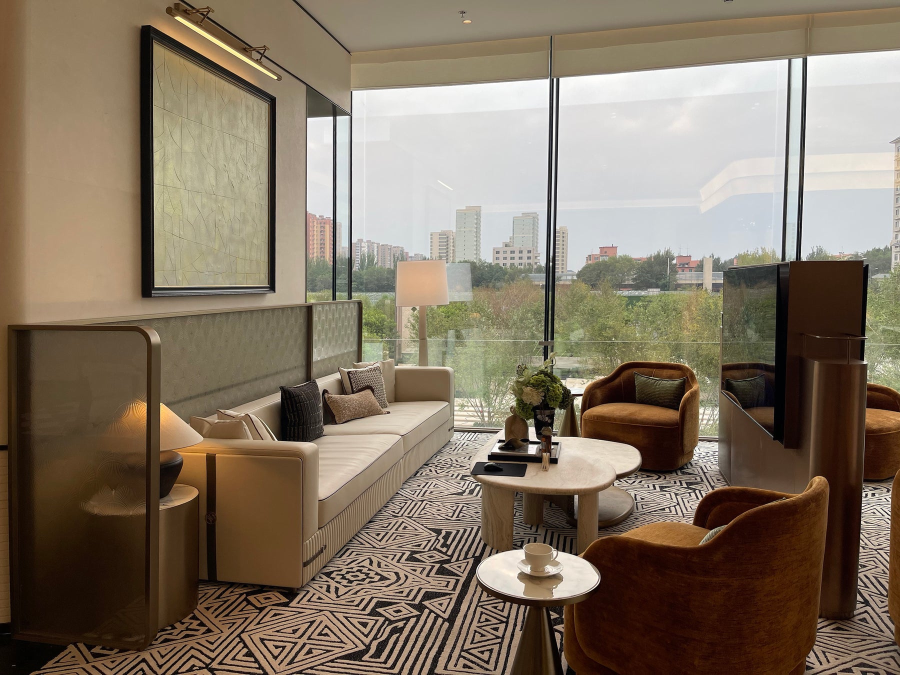 Modern Luxury-Art glass with metal wire screen