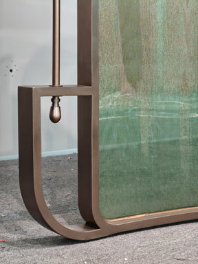 Modern Luxury-Glass screen with metal wire