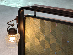 Modern Chinese-Double-Sided Wood Veneer Mother-of-Pearl Inlay Screen