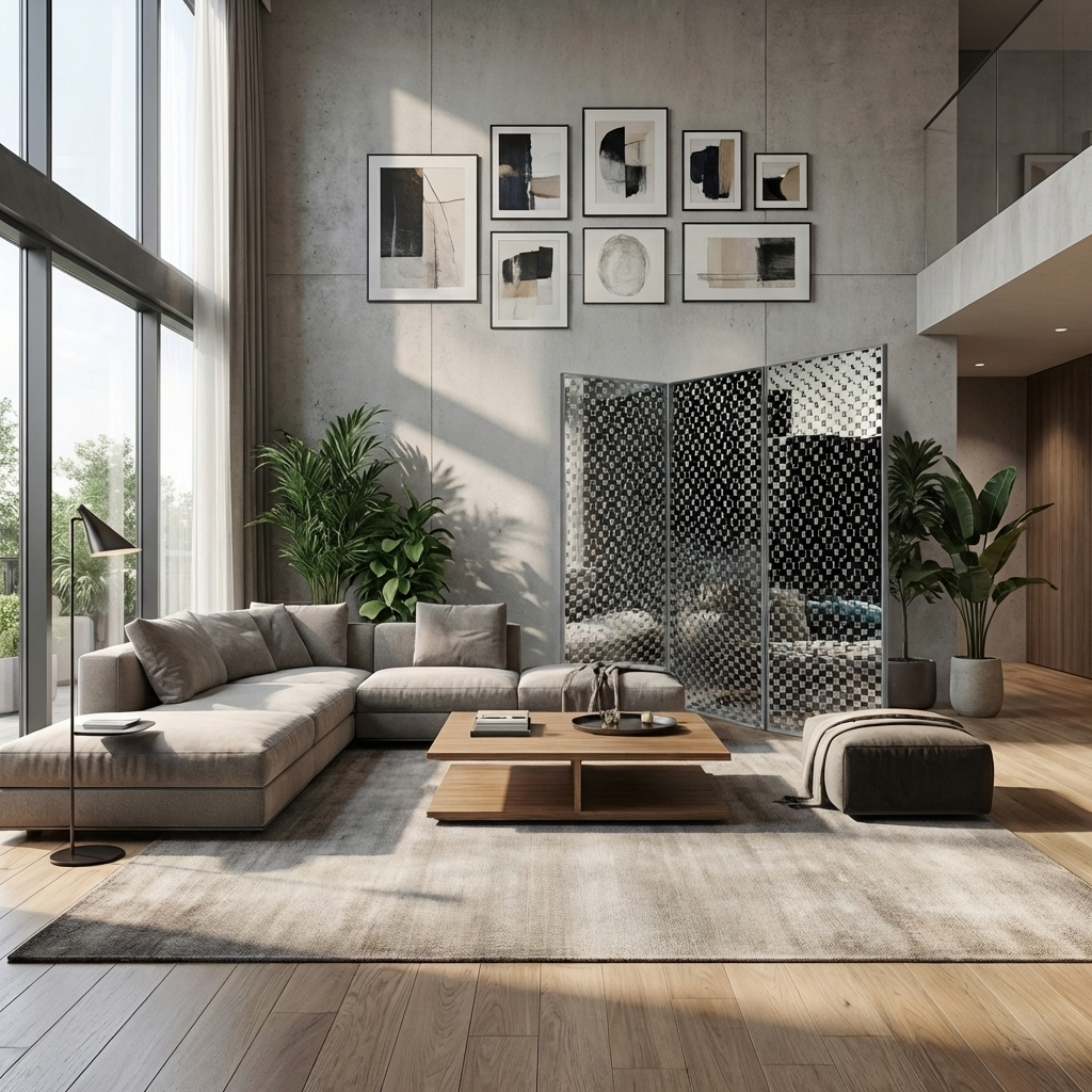 Modern Luxury-Mirror-coated glass screen