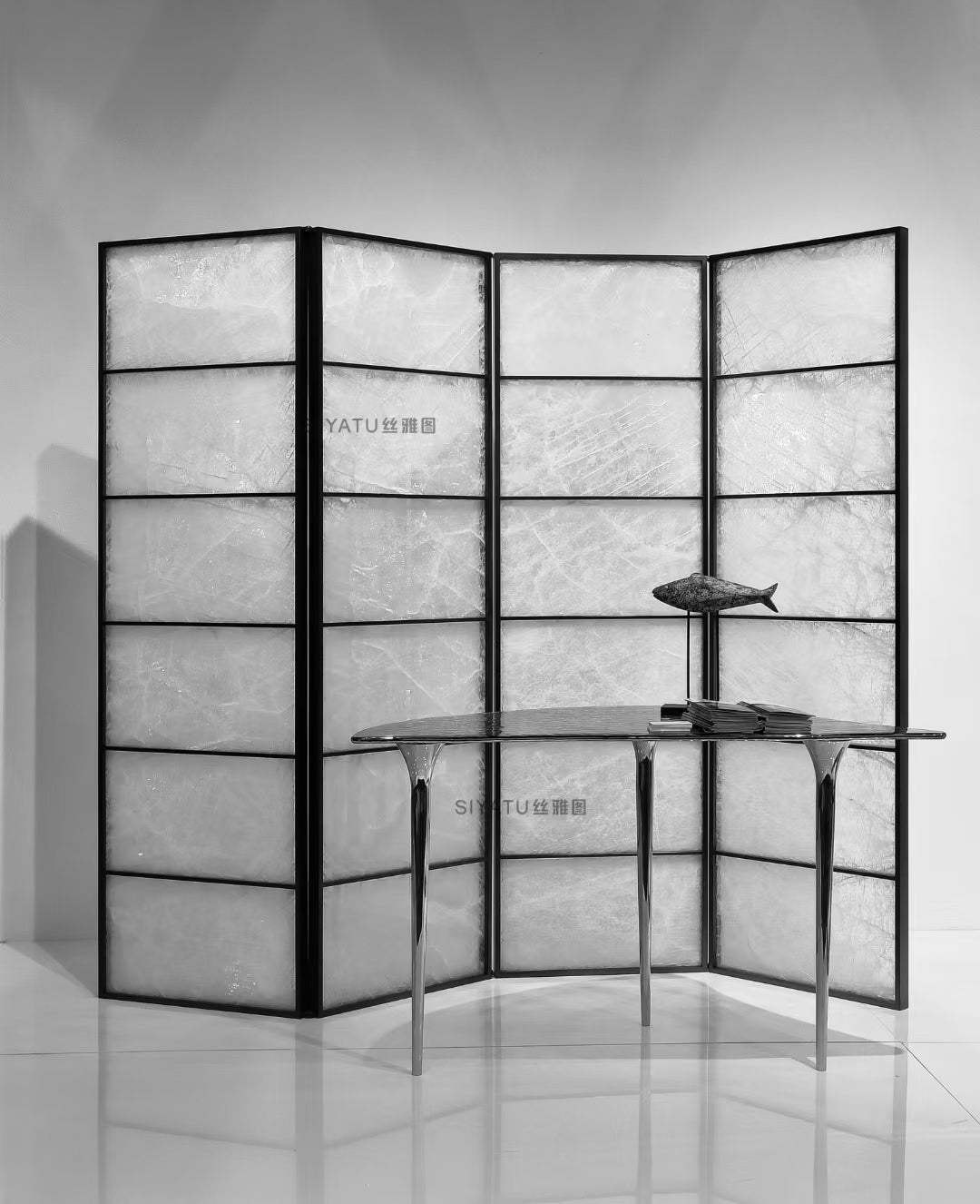 Modern Luxury-Marble Glass Screen