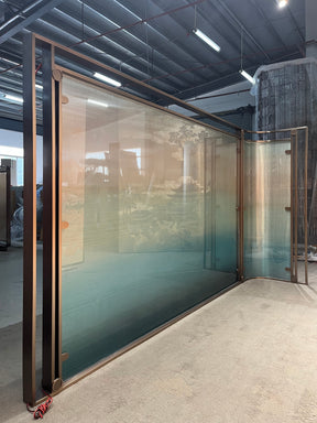 Modern Luxury-Glass screen with metal wire