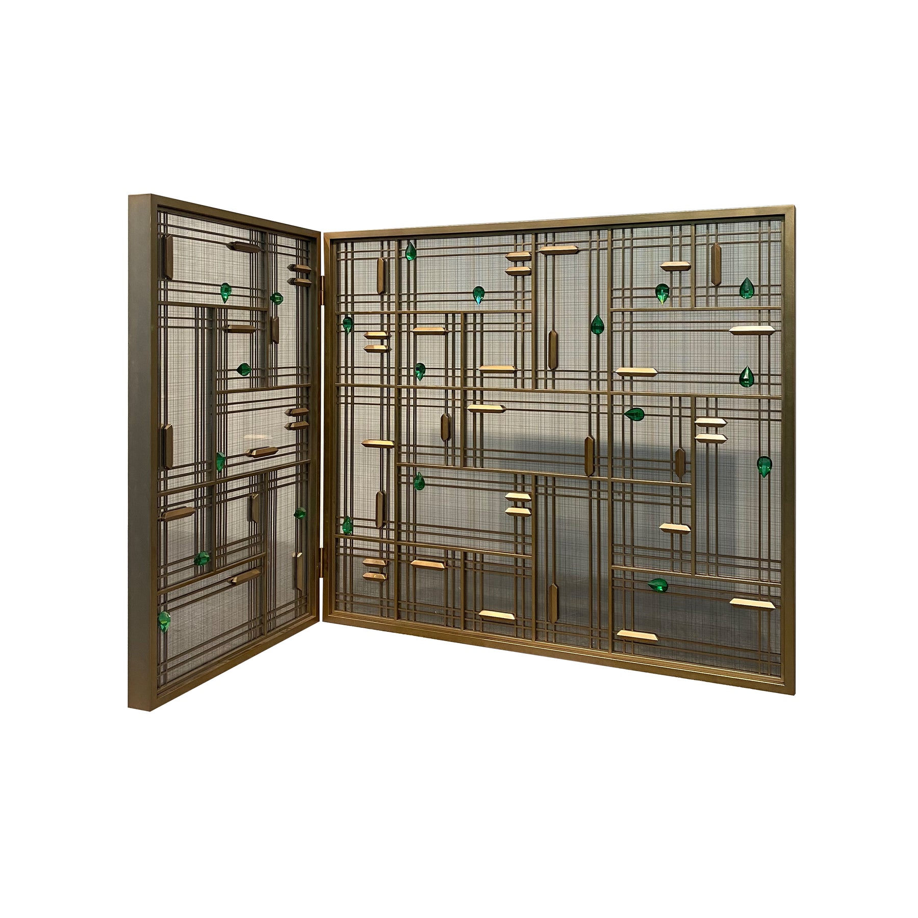 Modern Luxury-Glass screen with wire mesh