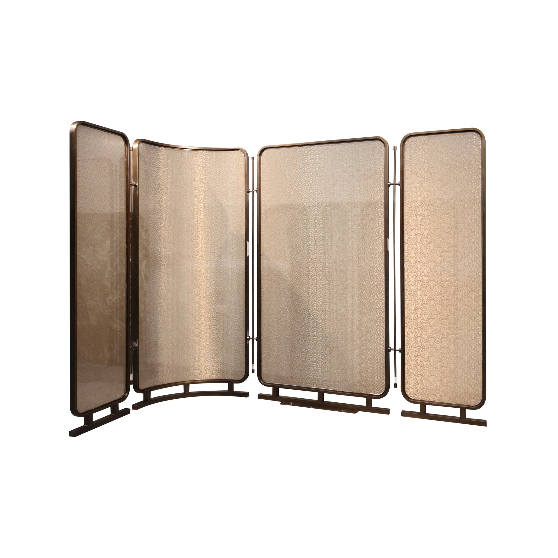 Modern Luxury-Glass screen with metal wire
